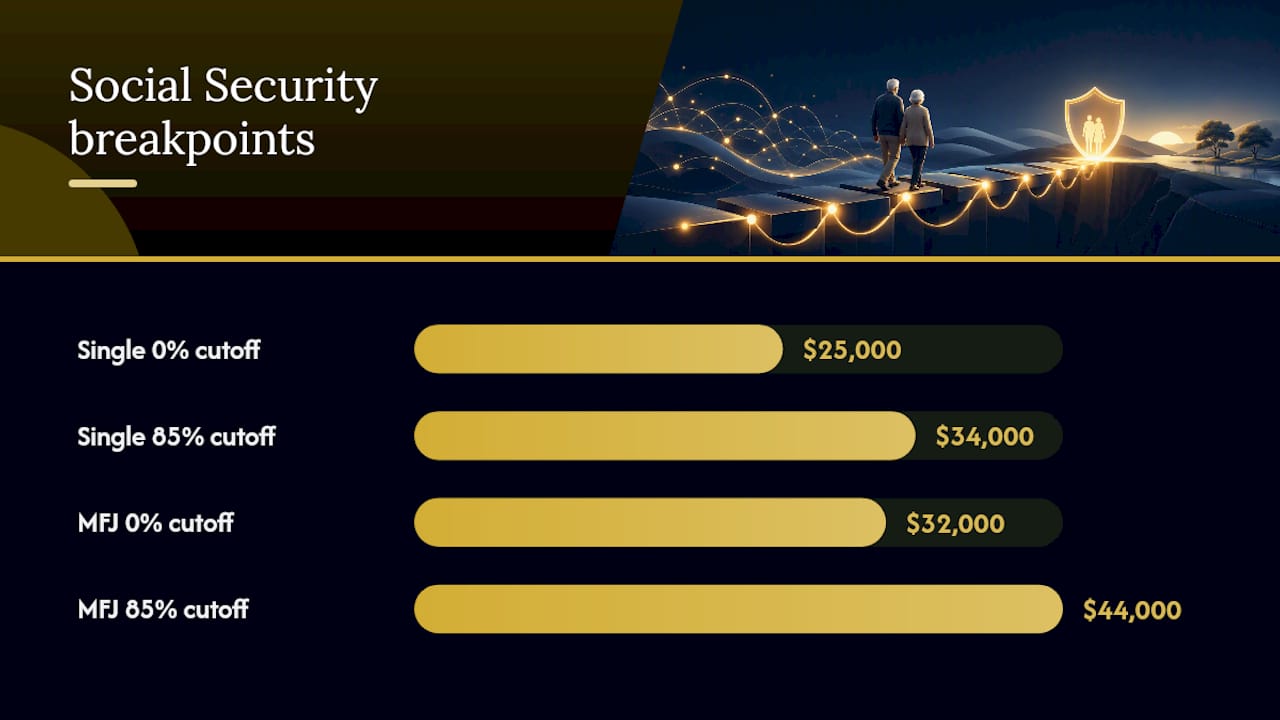Taxable Social Security income thresholds chart