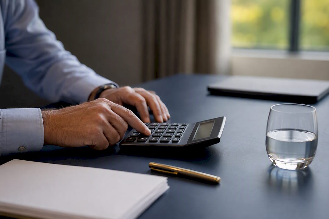Hands calculating retirement IRA contributions
