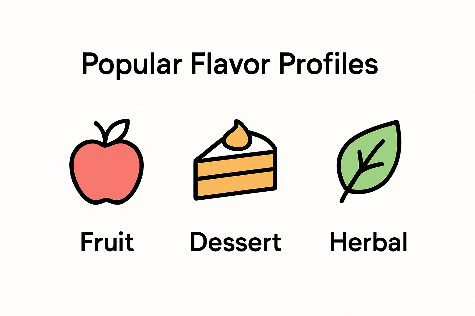 Infographic comparing fruit, dessert, and herbal vape flavors