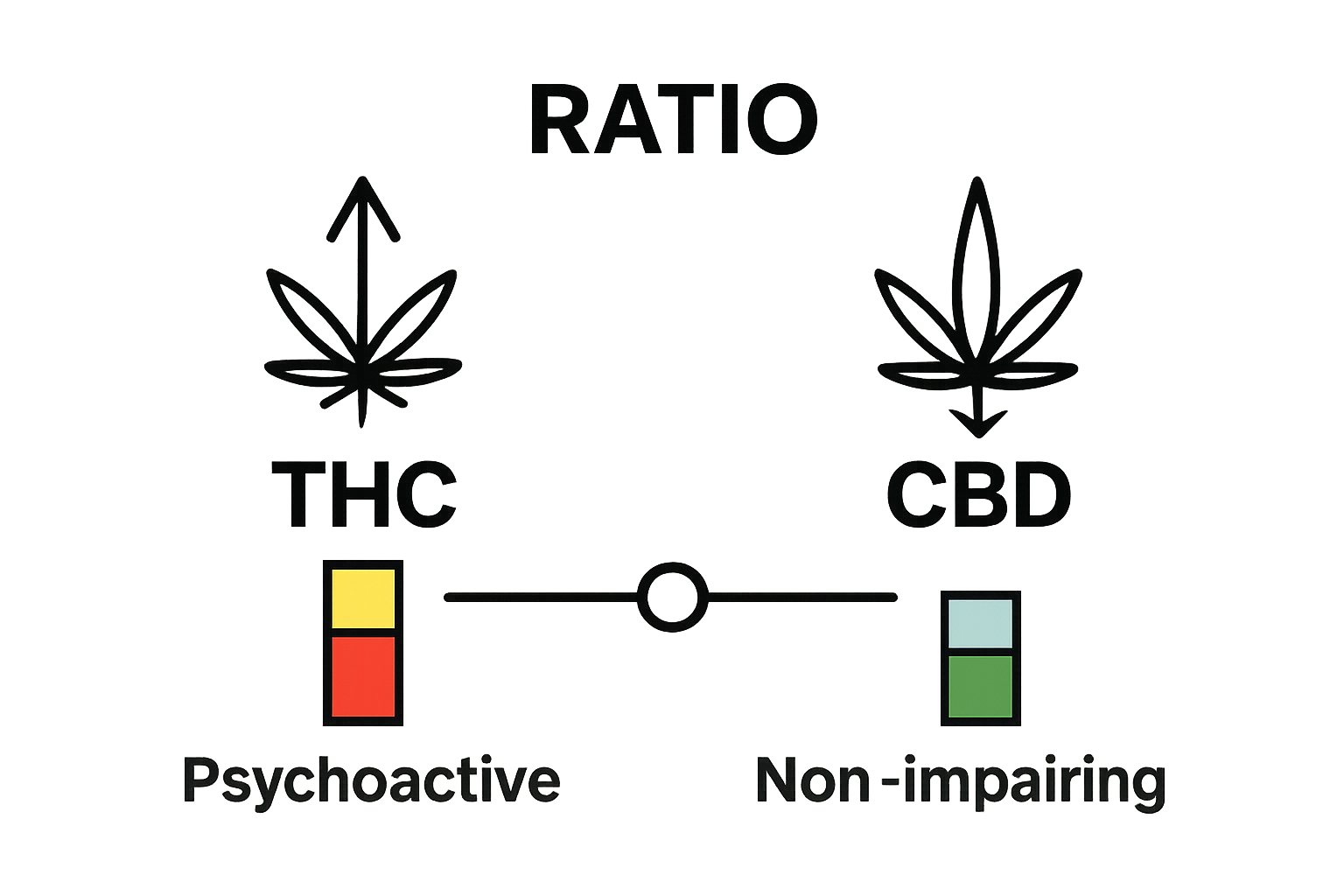 THC vs CBD simple comparison infographic