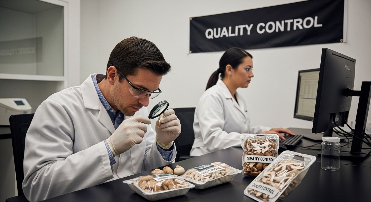 mushroom safety testing, lab, scientists