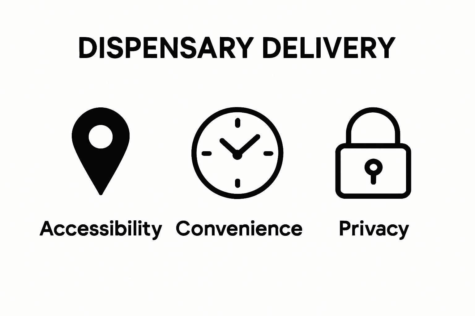 infographic showing accessibility, convenience, privacy of delivery