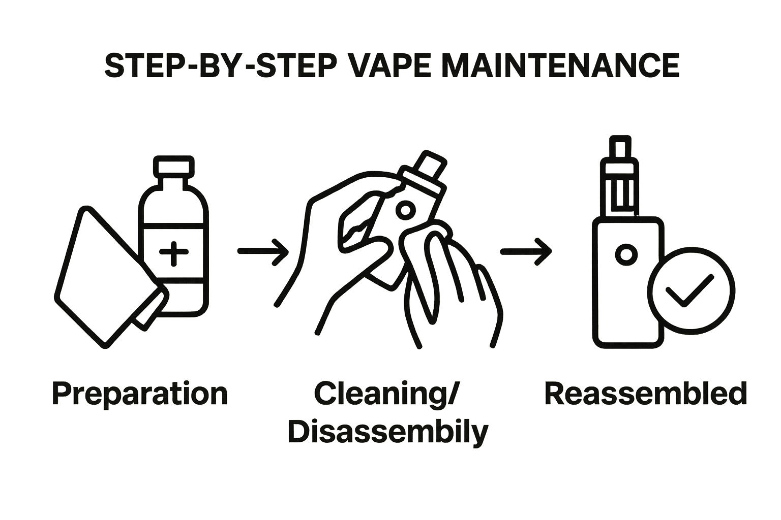 Infographic: step-by-step vape maintenance workflow