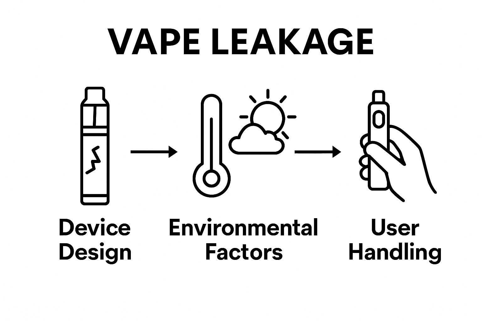 Infographic comparing main causes of vape leakage