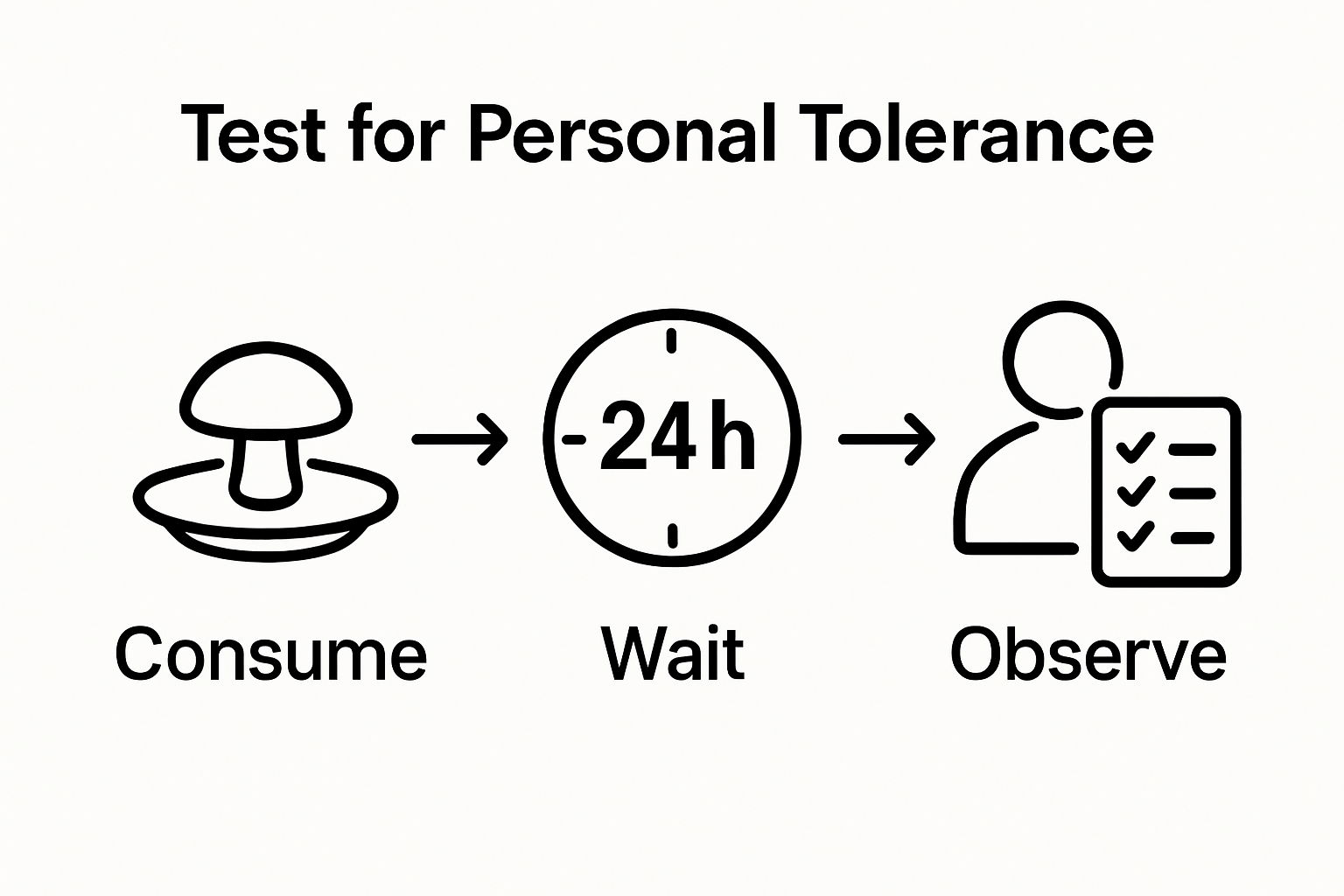 Infographic simple steps for testing personal mushroom tolerance