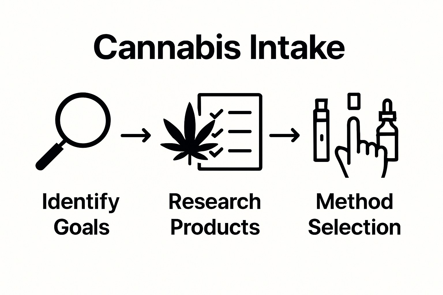 Simple diagram of cannabis intake workflow steps