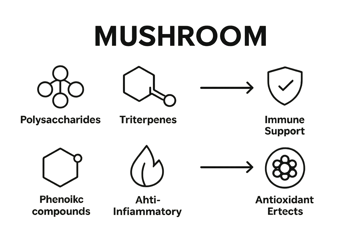Infographic: Mushroom bioactive compounds and health effects