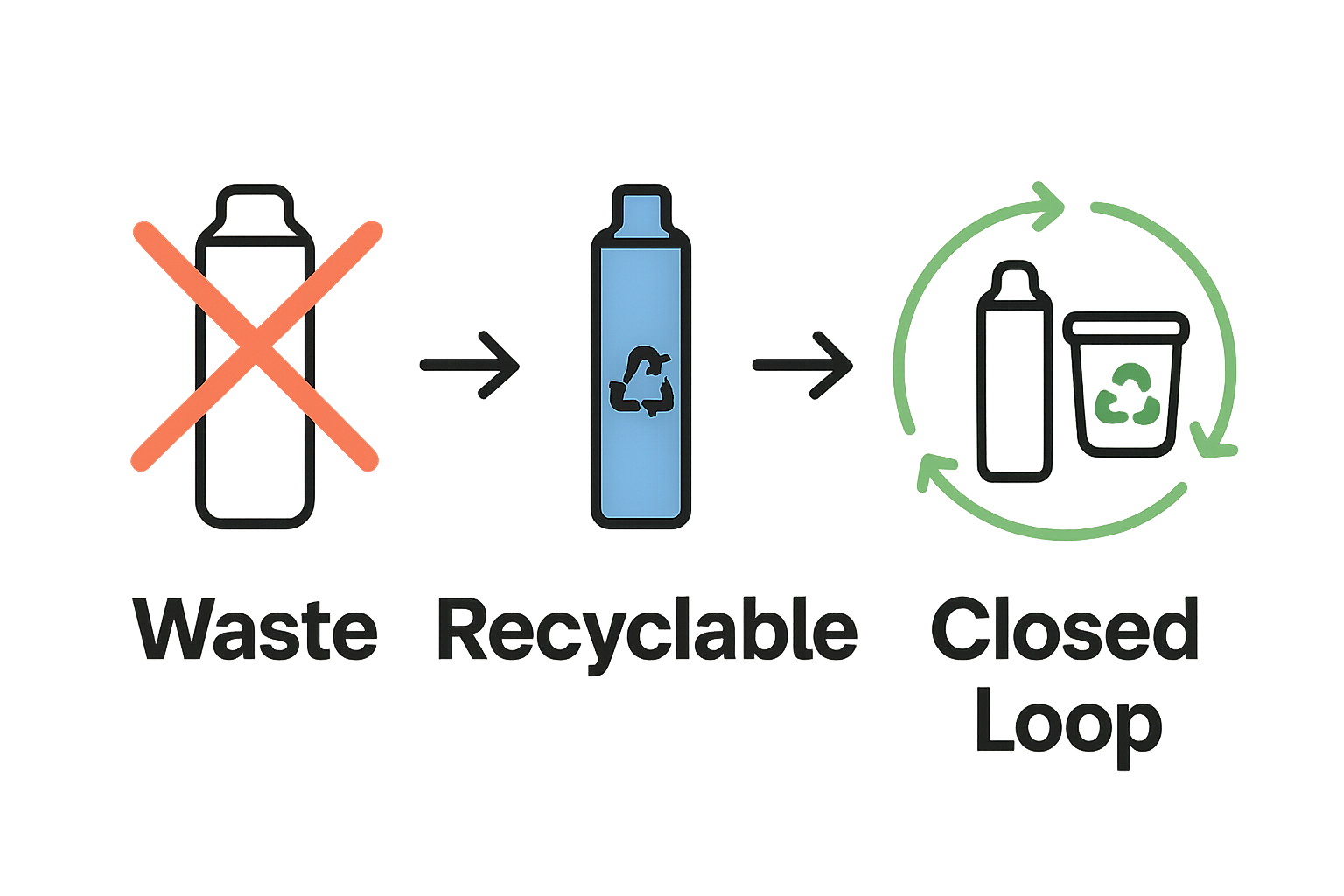 Infographic comparing disposable and recyclable vape products
