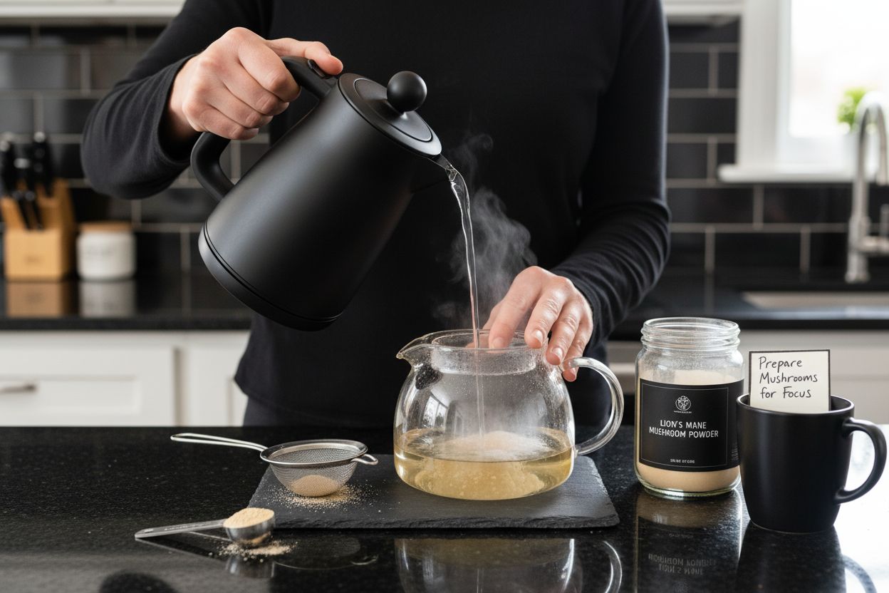 mushroom tea preparation