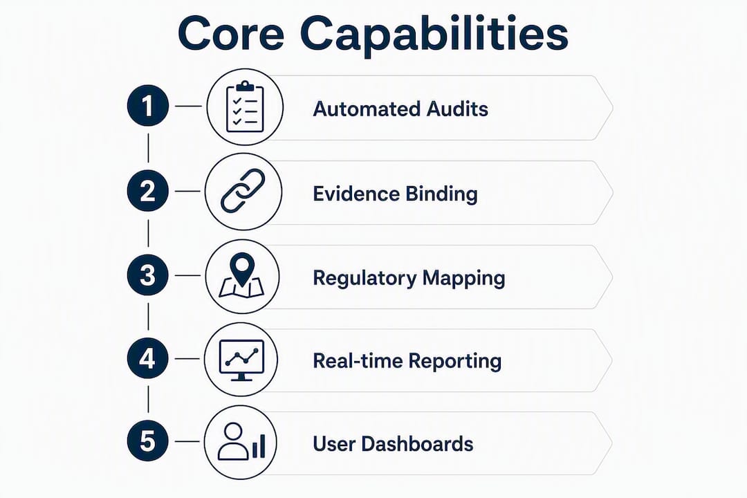 Infographic illustrating platform core capabilities