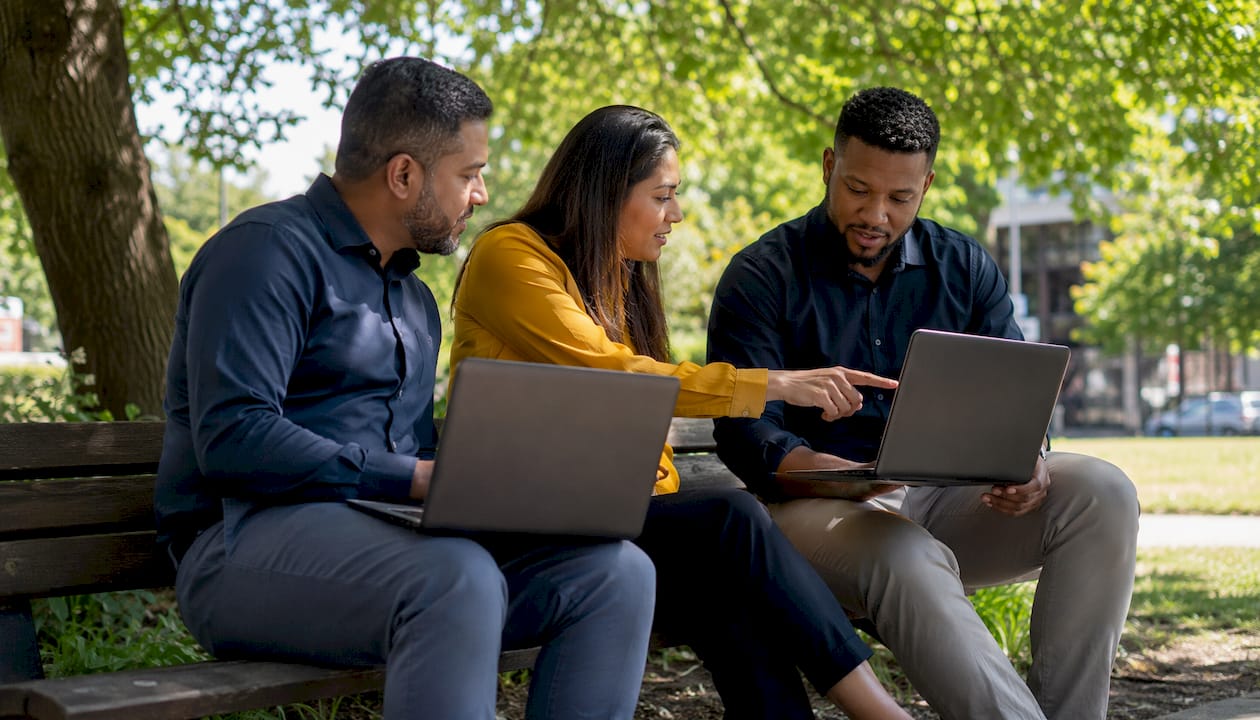 IT team discussing managed security services