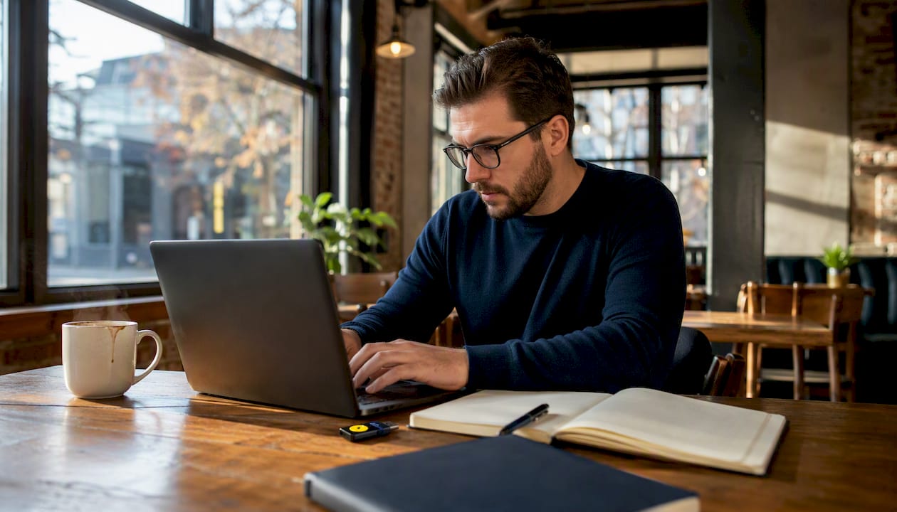 IT admin setting up MFA with security key