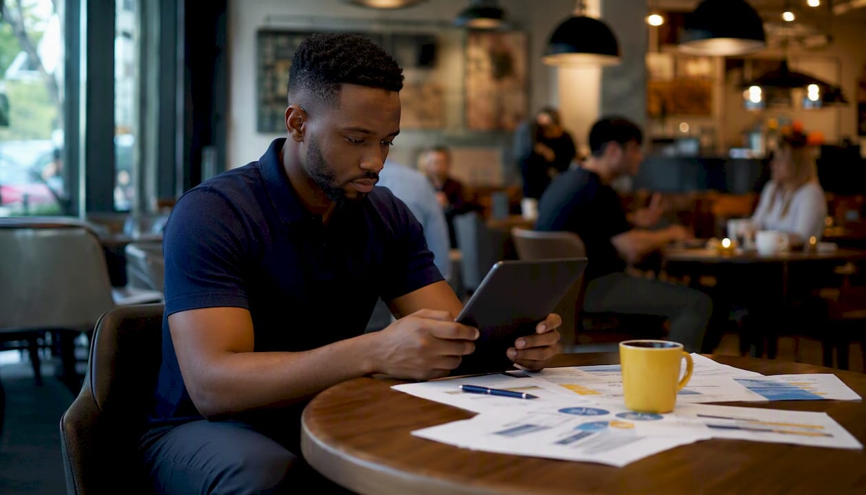 Finance professional reviewing AP automation metrics