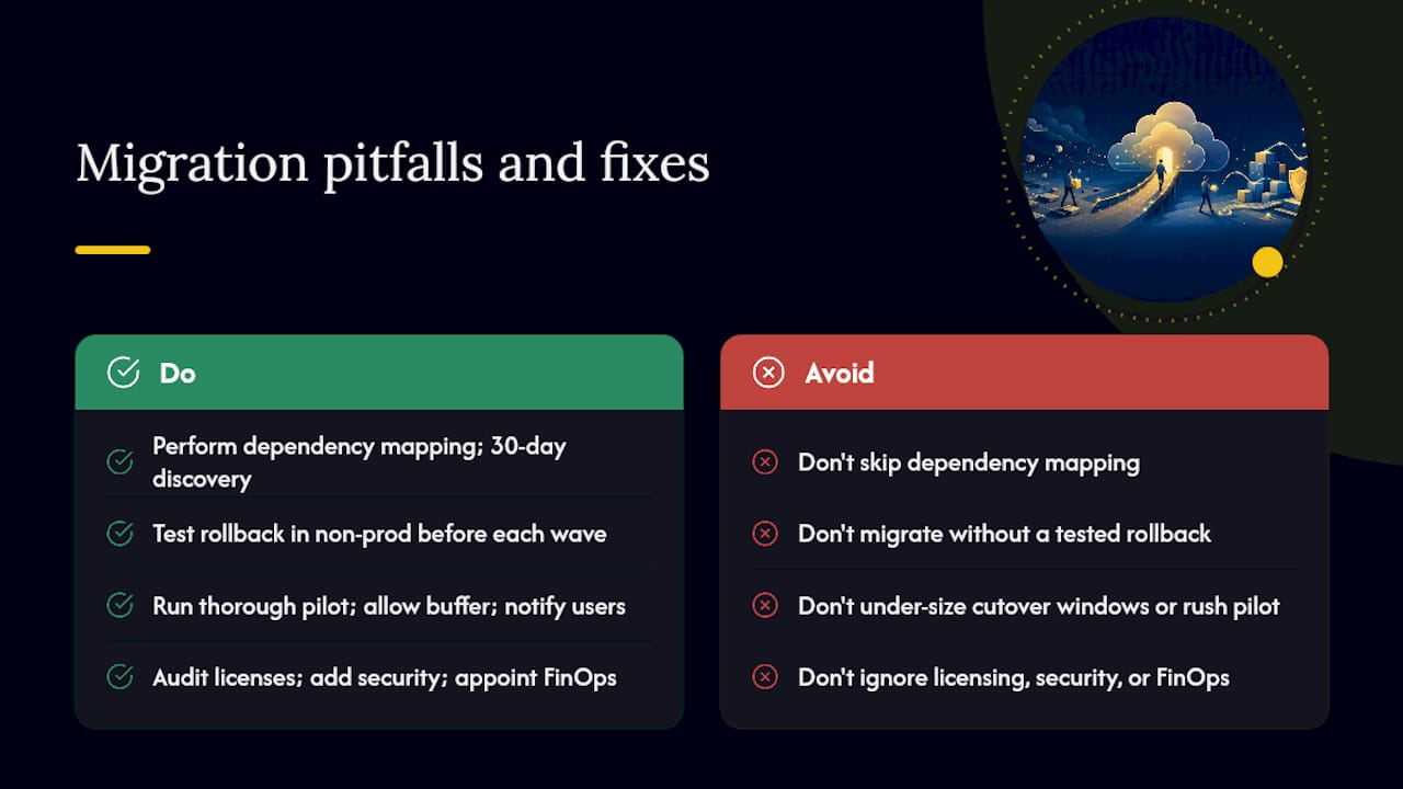 Common migration pitfalls and how US enterprises can avoid them — overview diagram