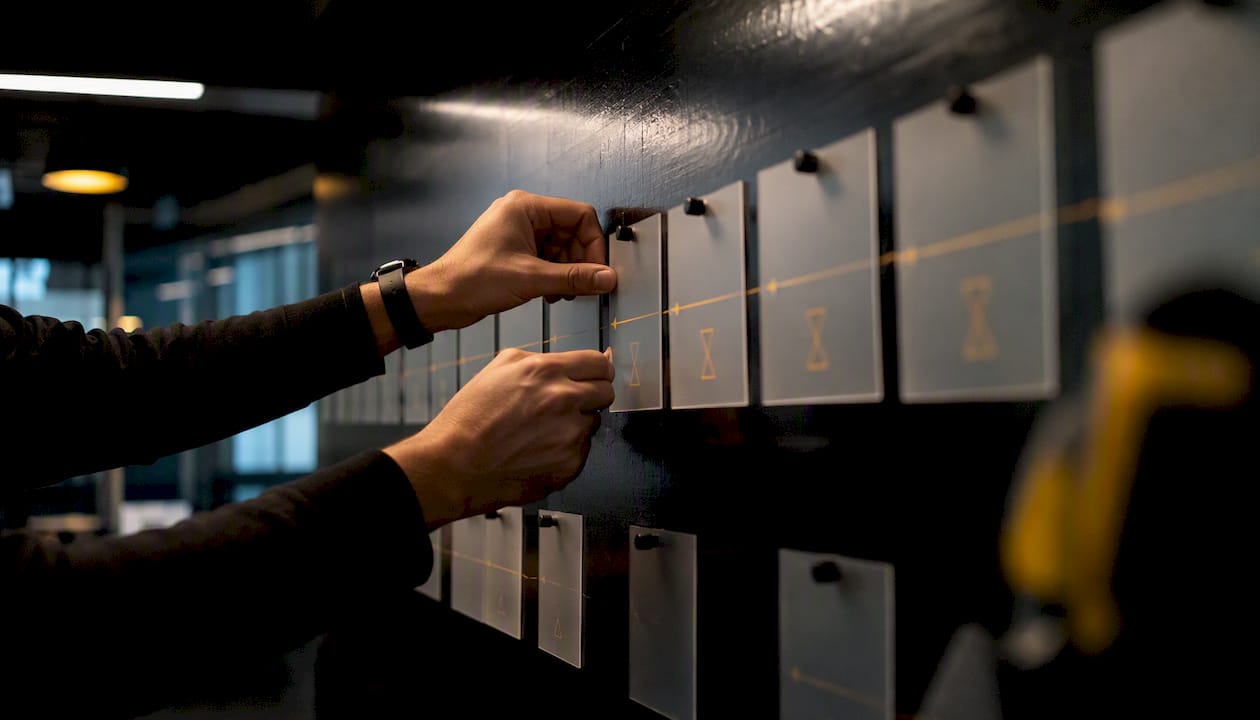 Hands pinning process cards for RD mapping