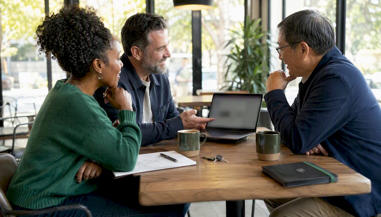 Small-portfolio landlords discussing rental software