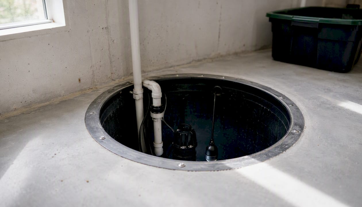 Clean sump pump pit after annual service