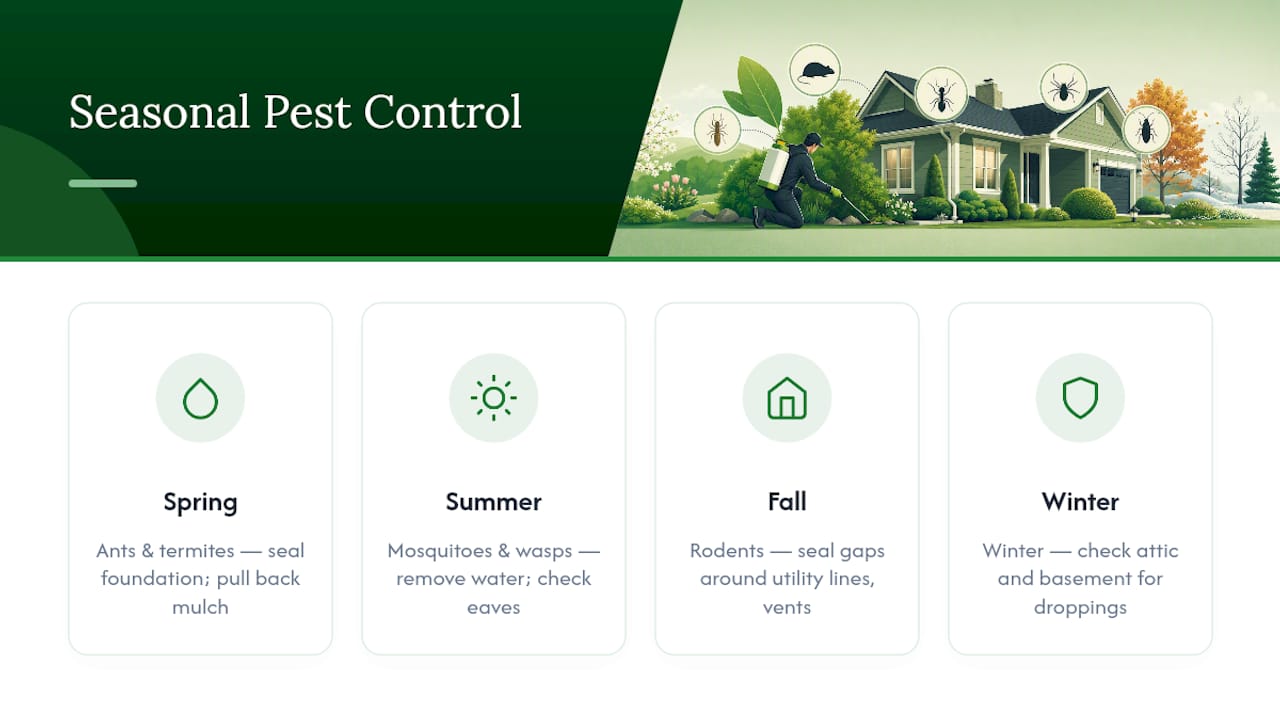 Seasonal pest risks and prevention actions