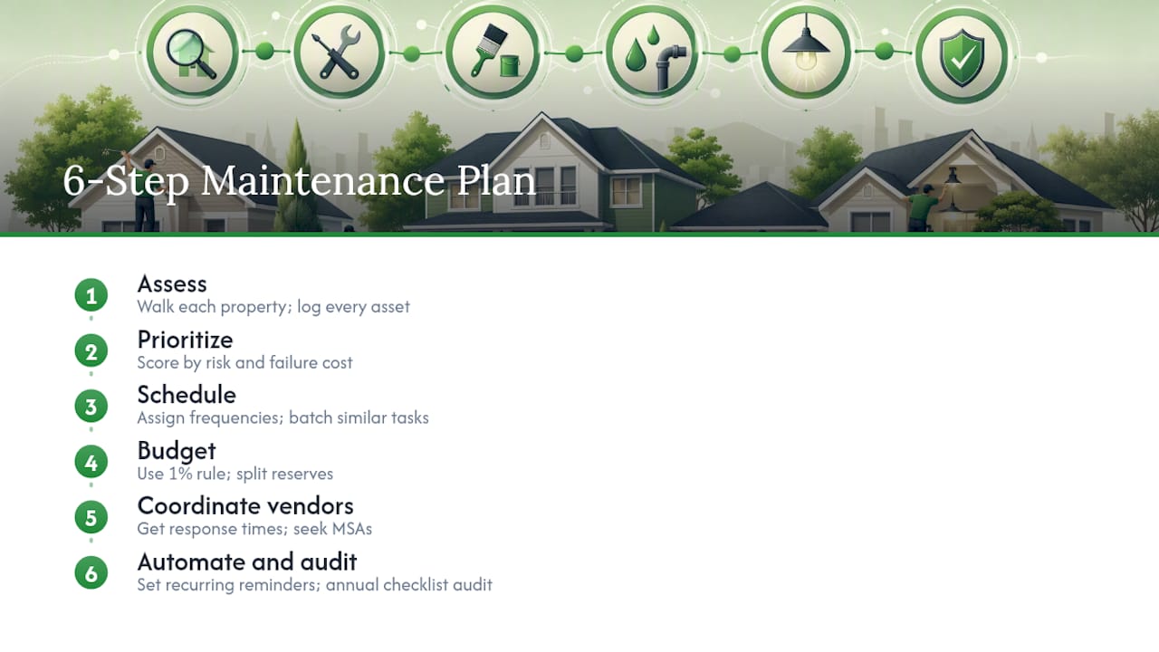 How to Build Your Maintenance Plan in 6 Steps — overview diagram