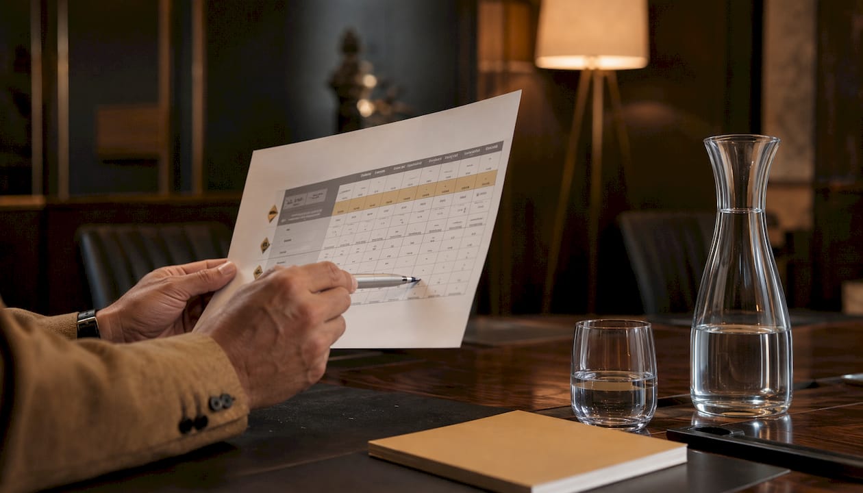 Hands reviewing session limits comparison sheet