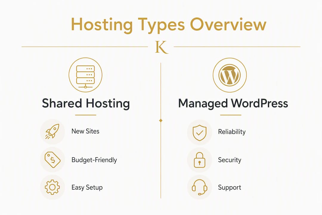 Infographic comparing hosting types