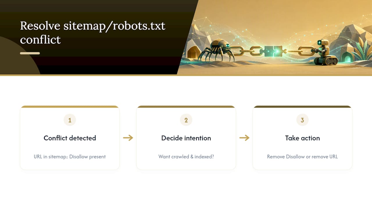 Resolving sitemap and robots.txt conflicts