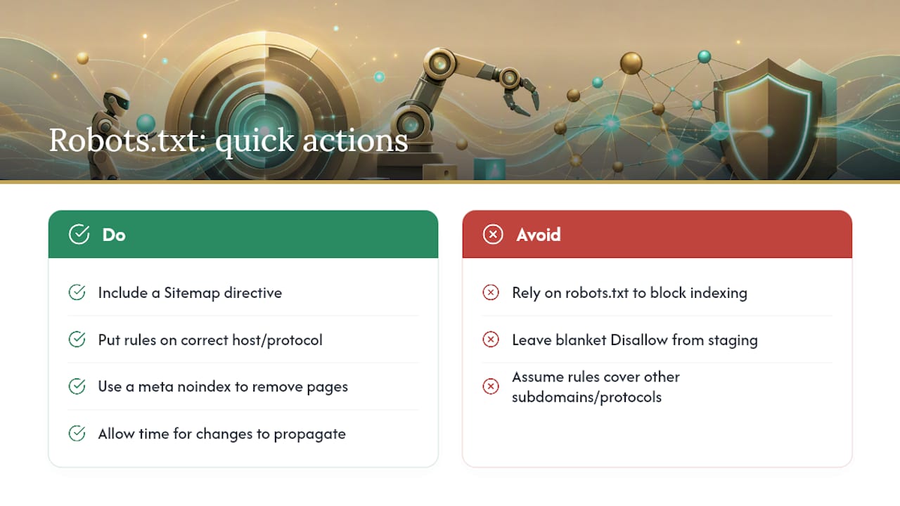 What Robots.txt Actually Controls — overview diagram