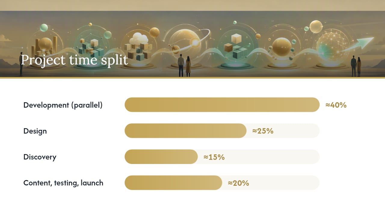 Website project time split by phase