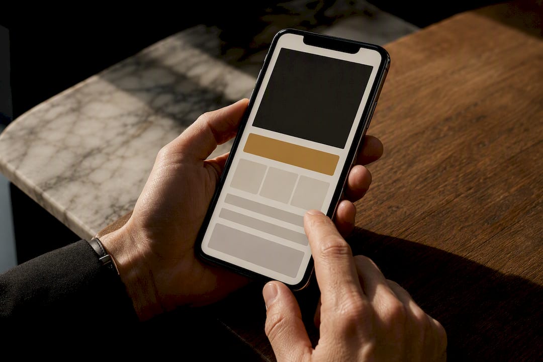 Illustration of mobile content hierarchy