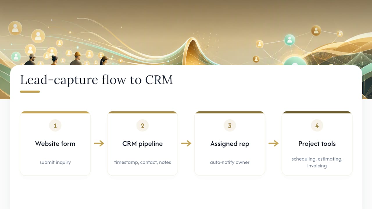 Website inquiry flowing into CRM pipeline
