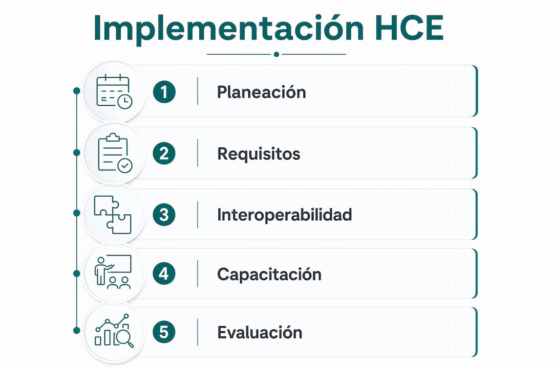Infografía: guía práctica para implementar la historia clínica digital paso a paso