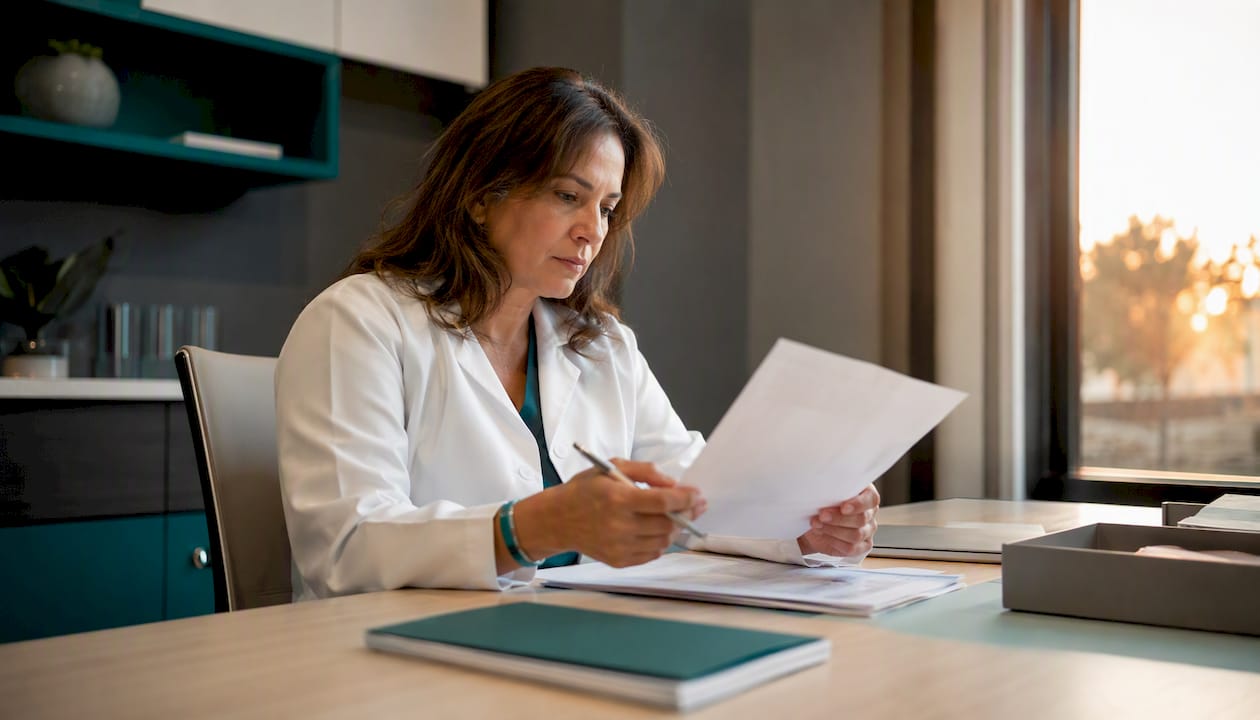 Una doctora y un técnico analizan los formatos de las imágenes clínicas.