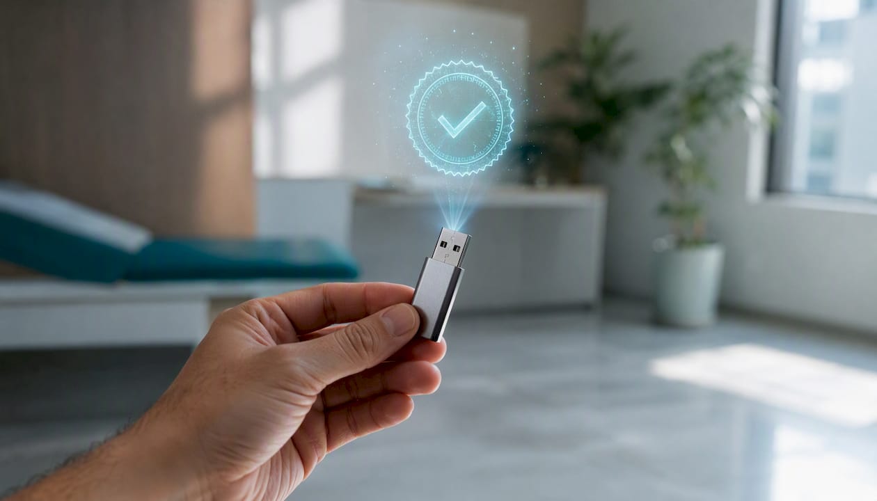 Equipo digital equipado con un sello de seguridad holográfico