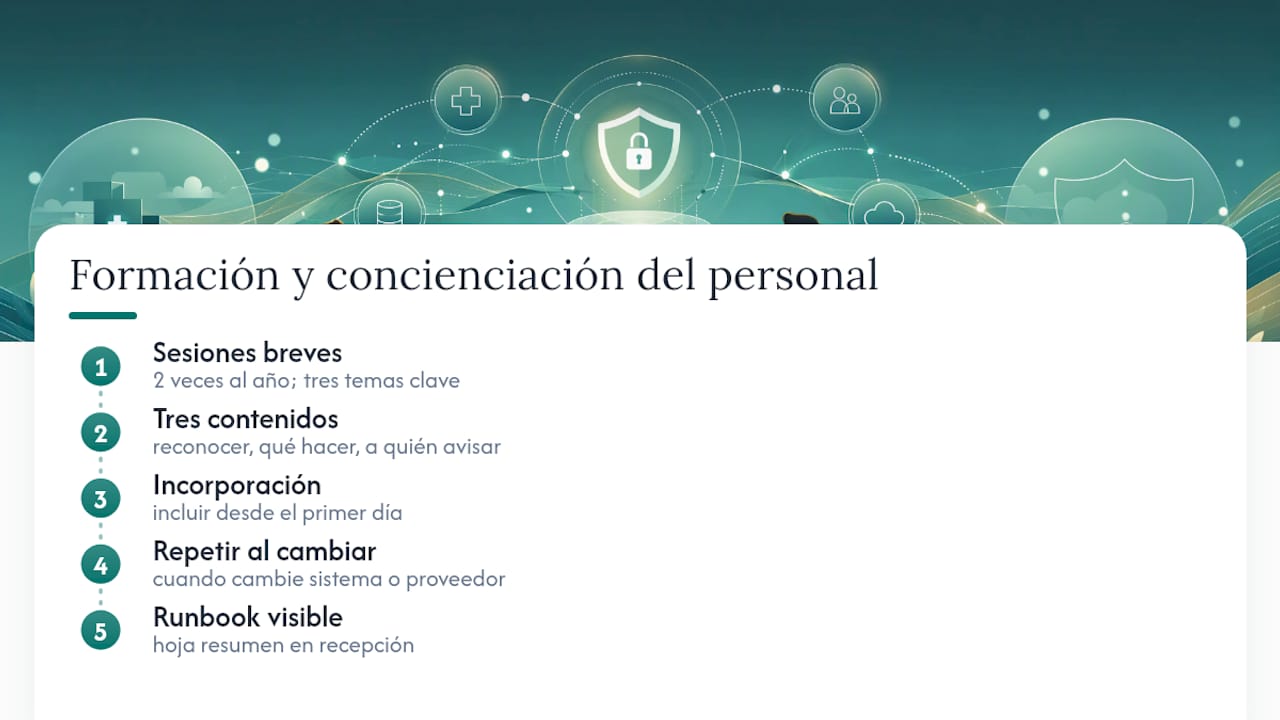 Formación y concienciación del personal sobre el plan de contingencia — overview diagram