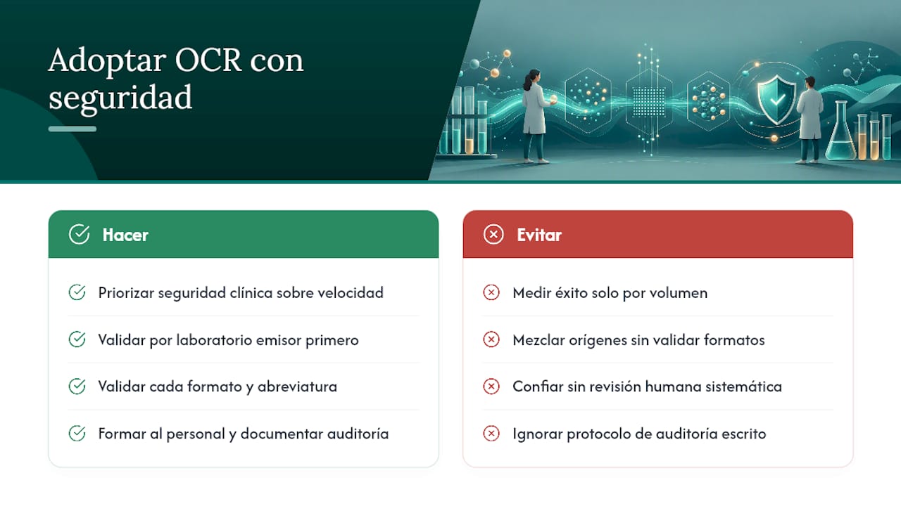 Cómo adoptar el OCR sin comprometer la seguridad clínica — overview diagram