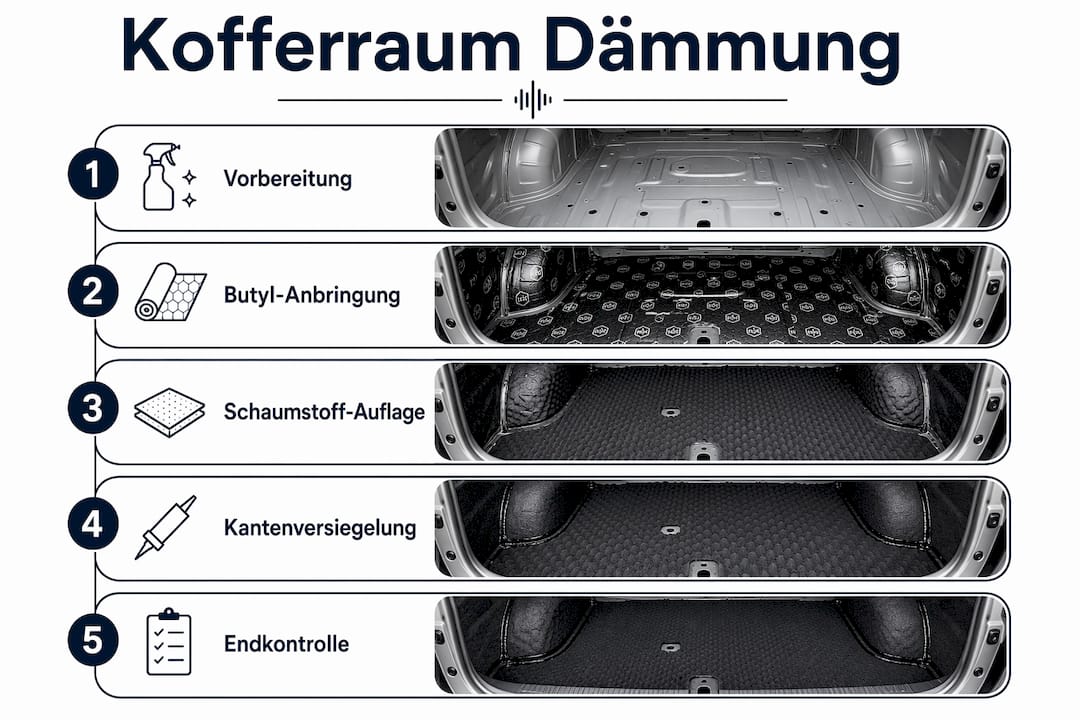 Übersicht: So gelingt die Kofferraumdämmung in 5 einfachen Schritten