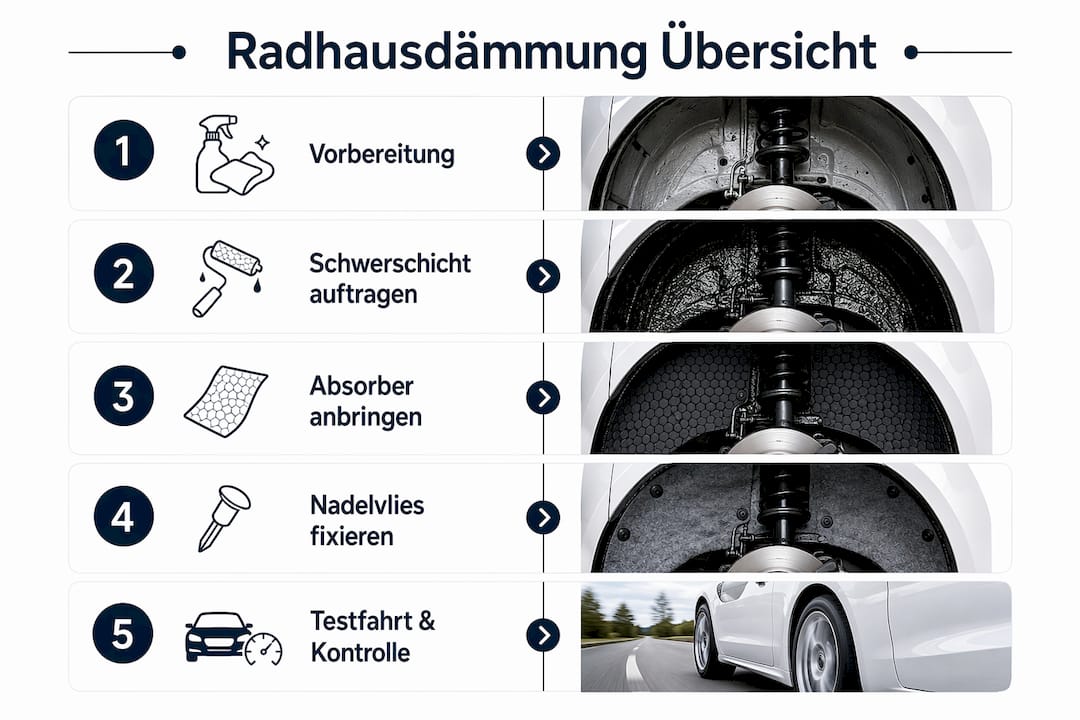 Schritt-für-Schritt-Anleitung: So dämmen Sie die Radkästen richtig (Infografik)