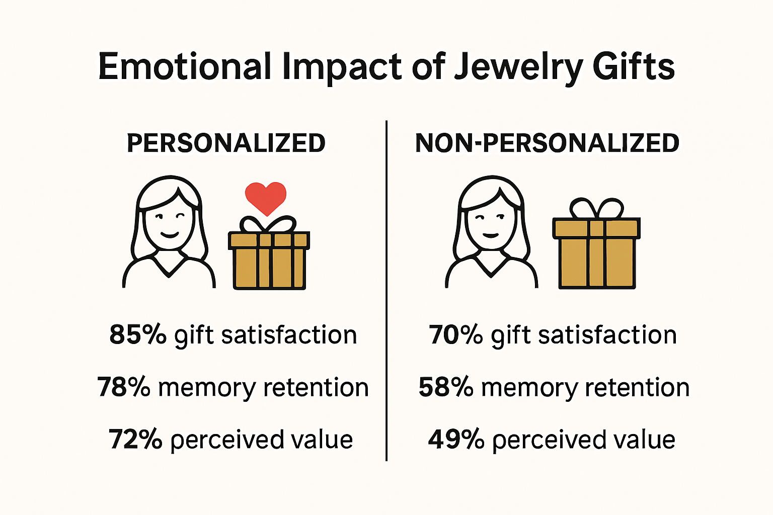 Infographic showing emotional impact of personalized jewelry gifts