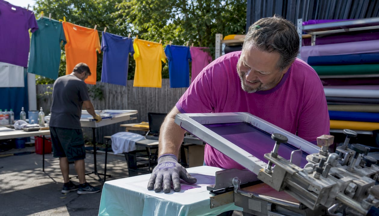 Massachusetts print shop technician at work
