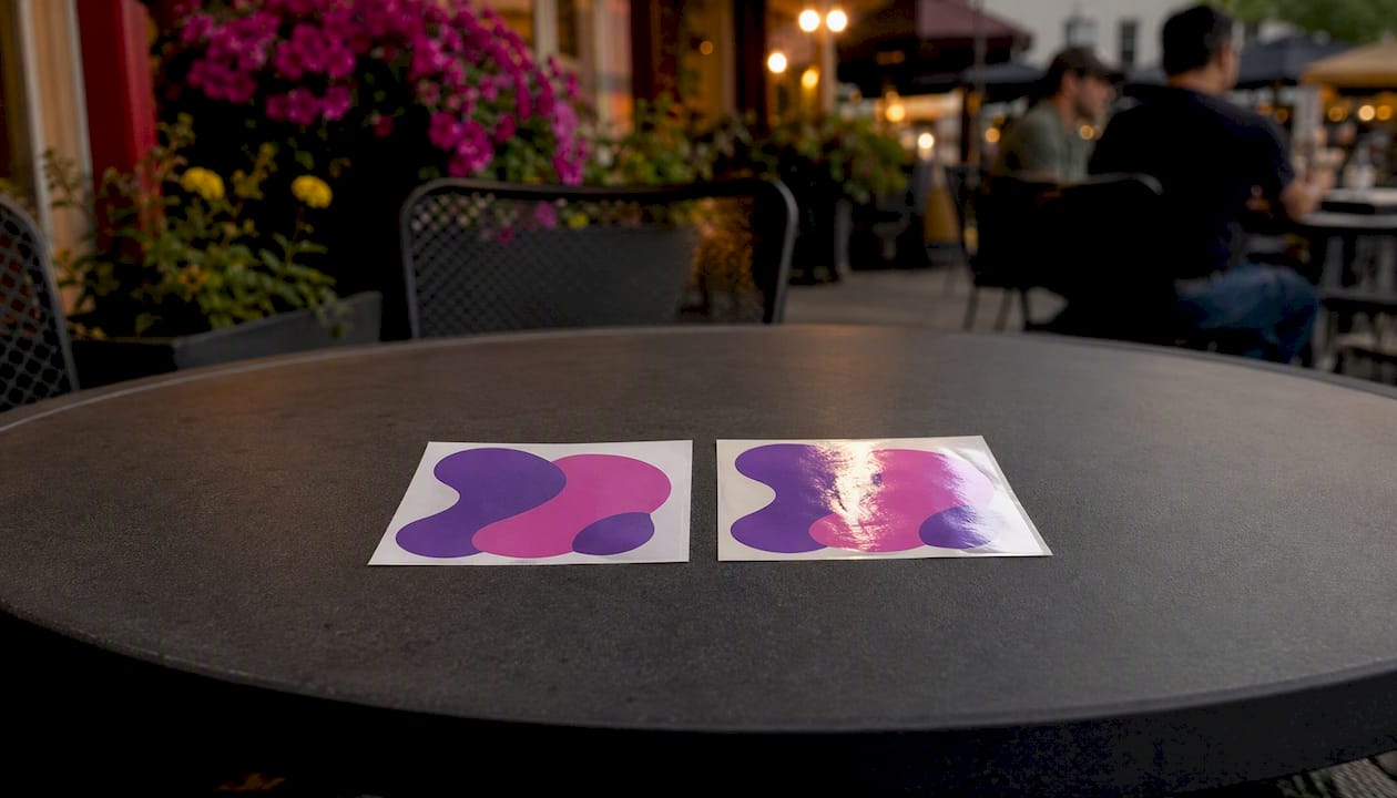 Sticker glare on glossy versus clear matte finish