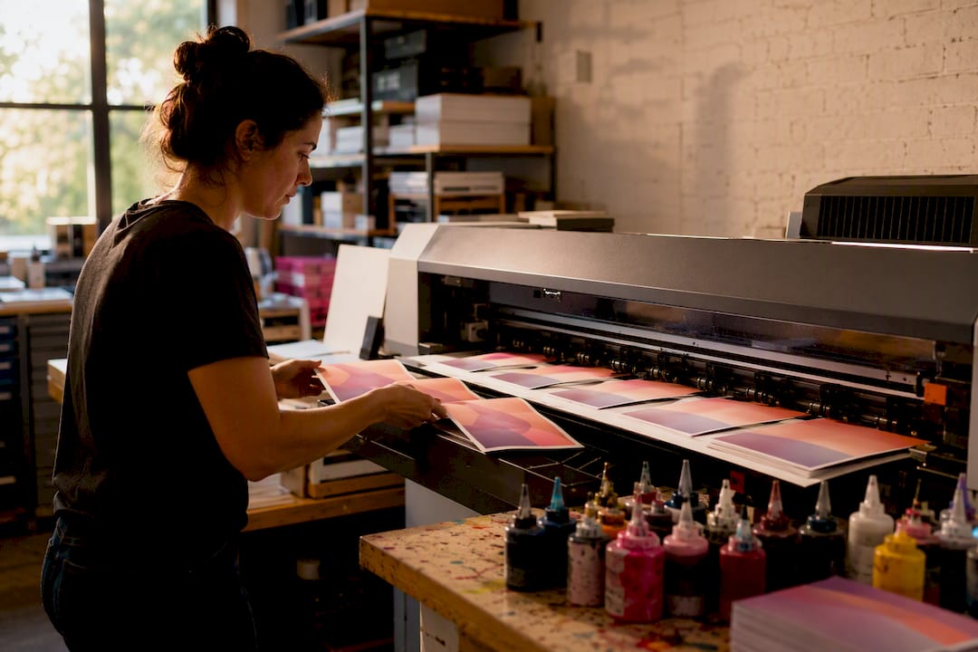 Hands printing bulk custom thank you cards