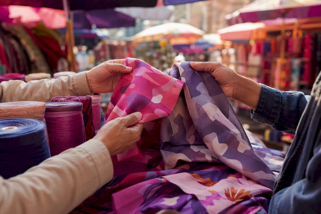 Comparing fabric swatches for printing