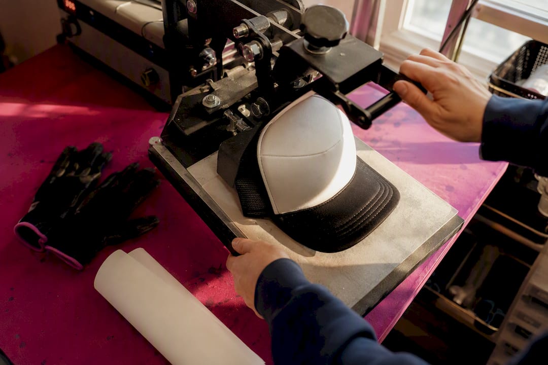 Heat press on structured trucker hat foam front