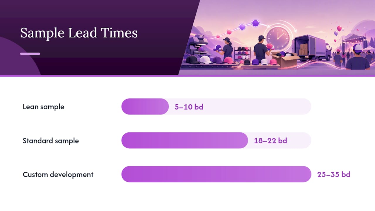 Timeline of DTF hat sample production lead times