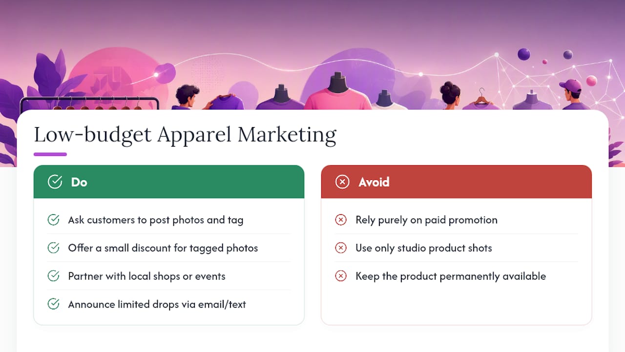 How Do You Market Small Business Apparel Without a Big Budget? — overview diagram