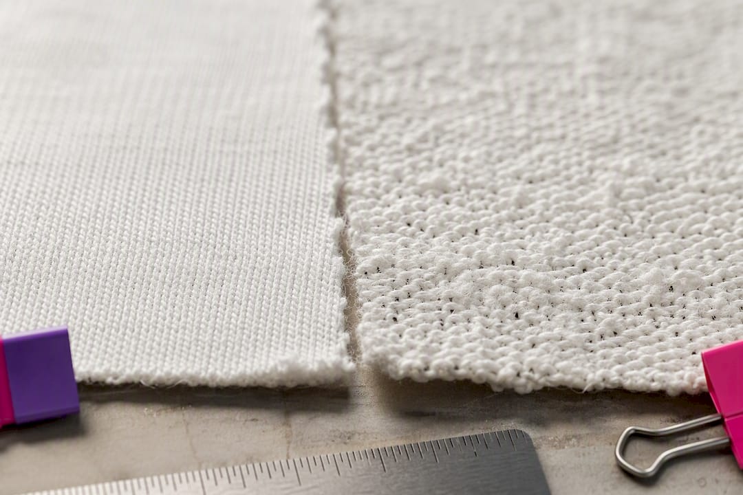Macro comparison of cotton knit textures