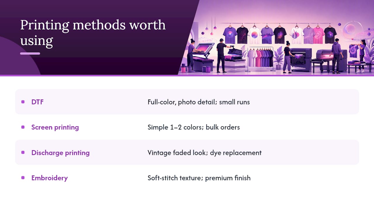 The Printing Methods Actually Worth Using in 2026 — overview diagram