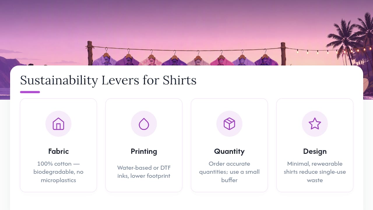 Four sustainable custom shirt choices