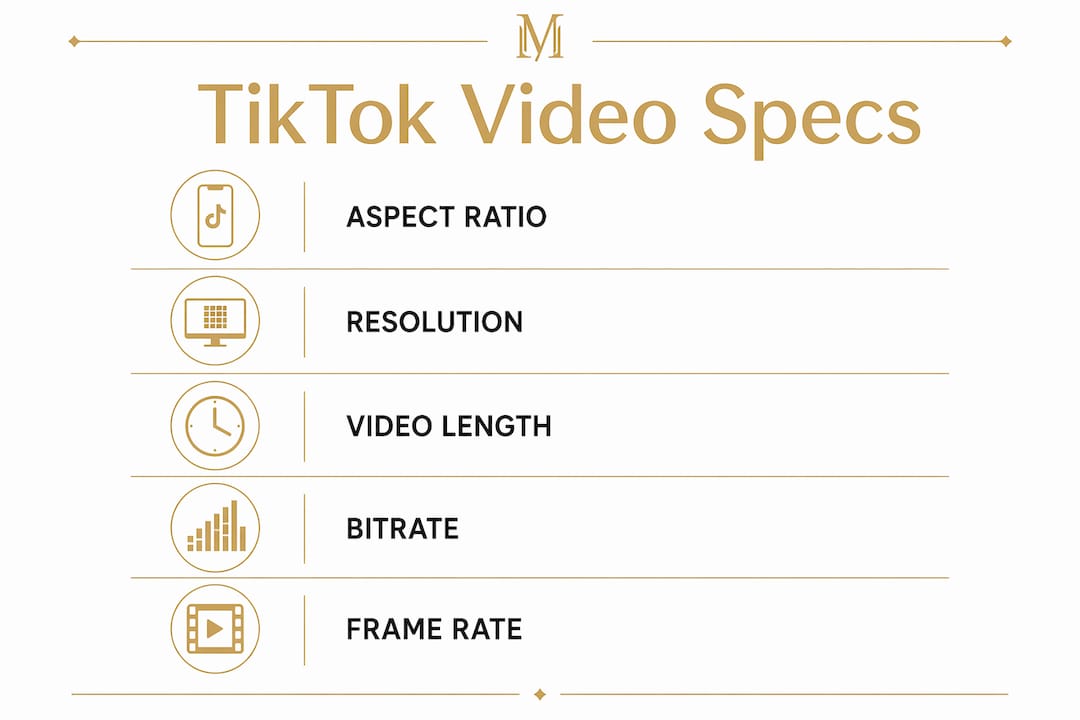 Infographic illustrating TikTok video production specifications