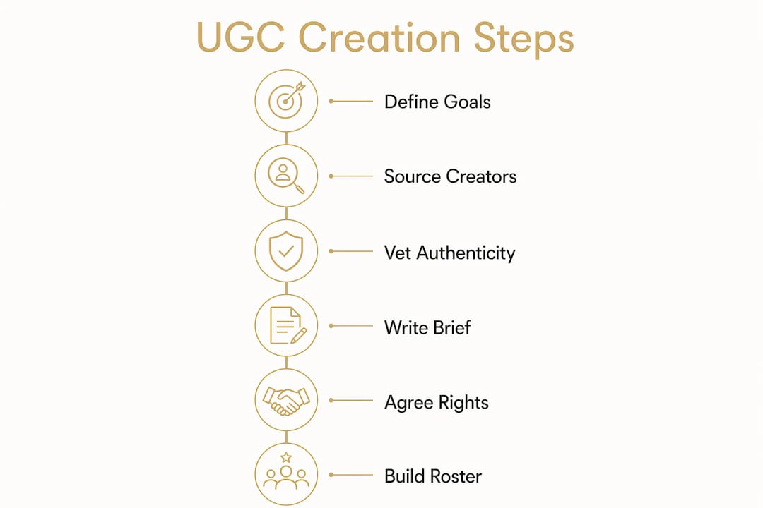 Infographic showing steps to build scalable UGC creation system